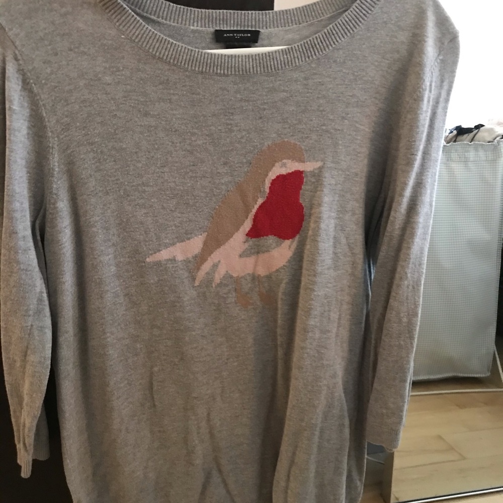 Ann Taylor - Gray - Bird Sweater